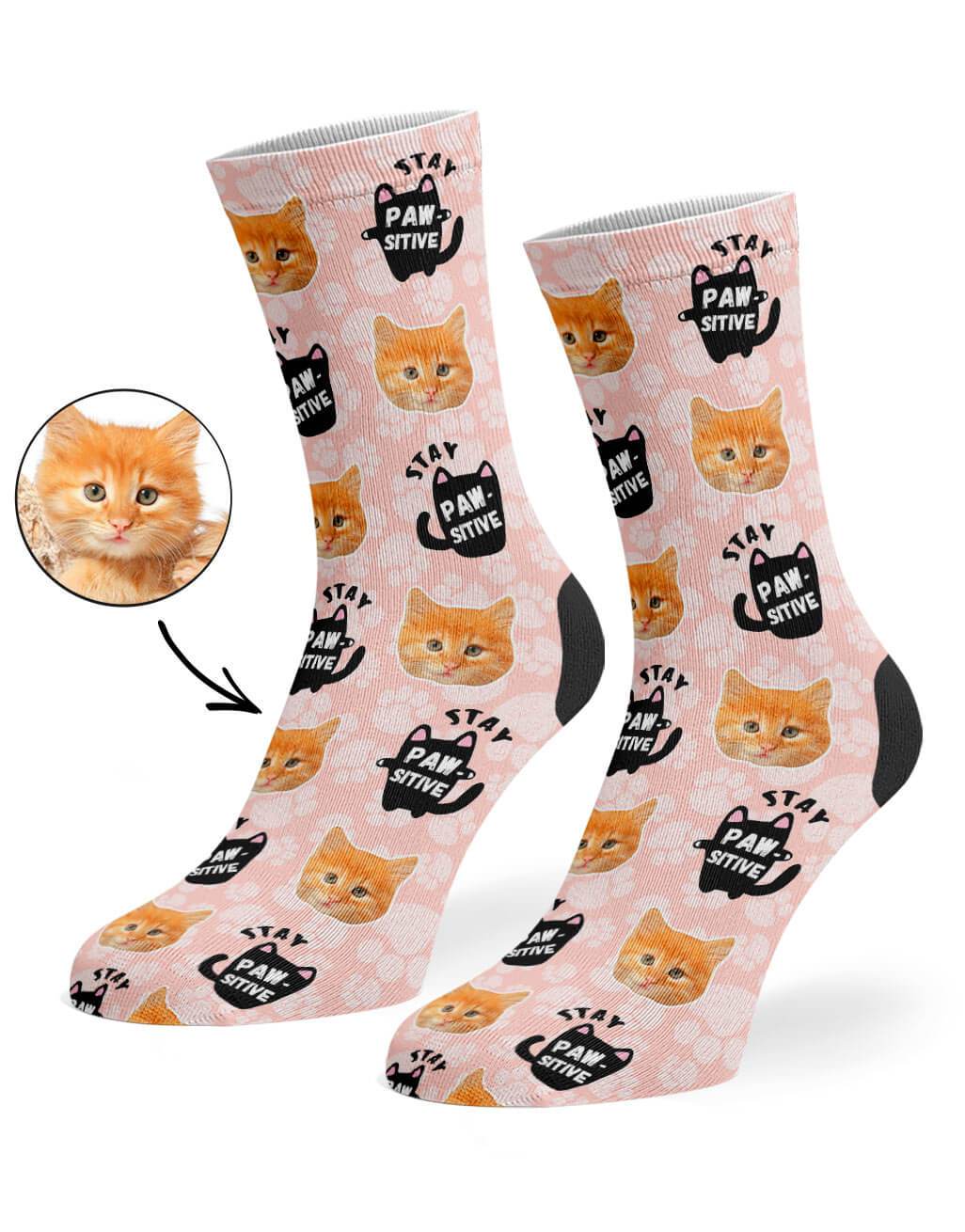 Stay Pawsitive Custom Socks