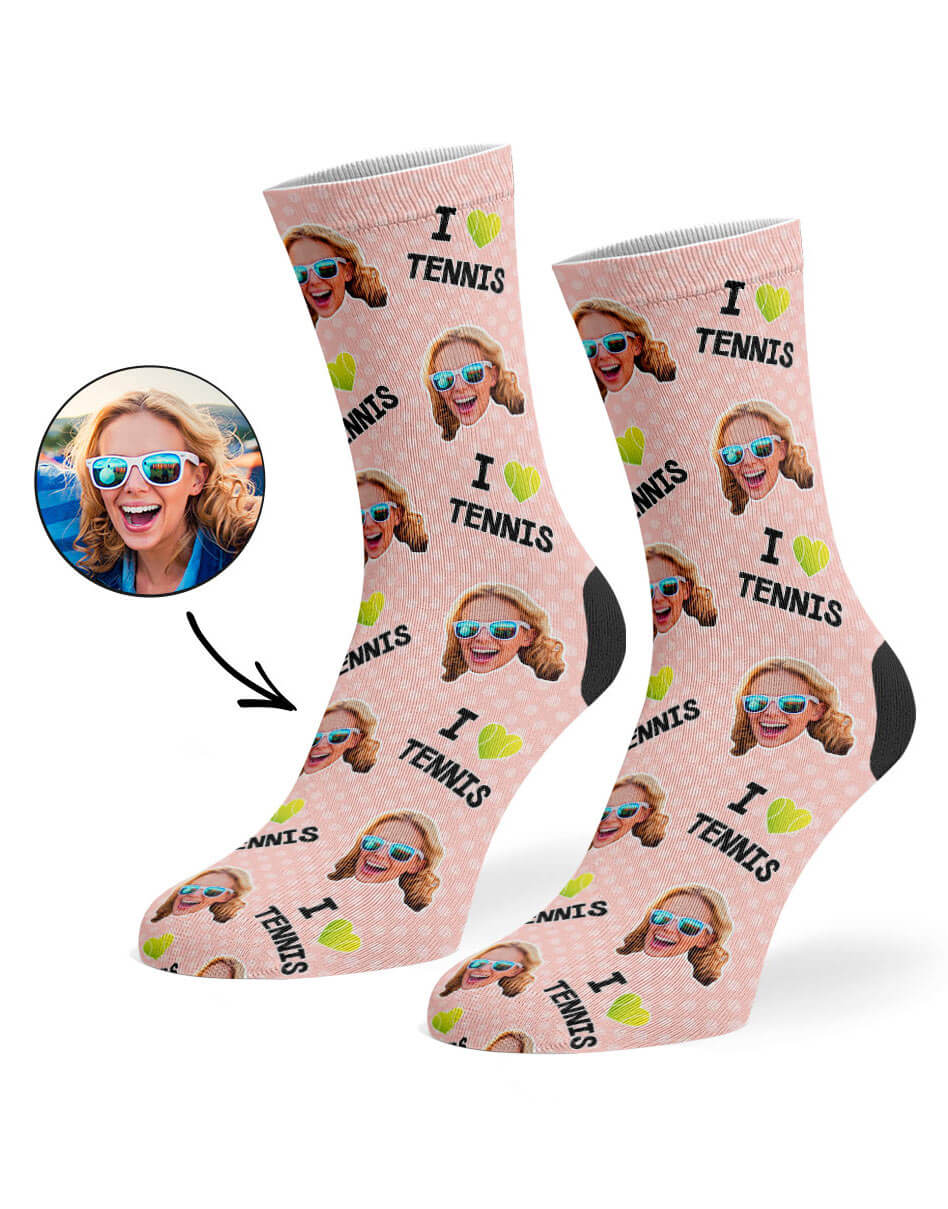 I Love Tennis Custom Socks