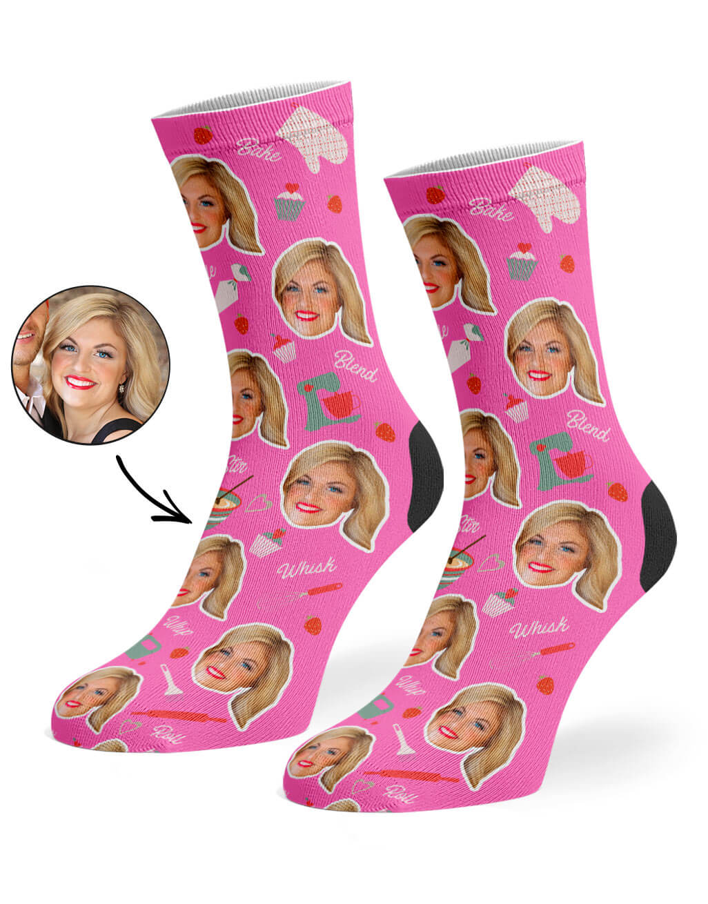 Baker Face Custom Socks