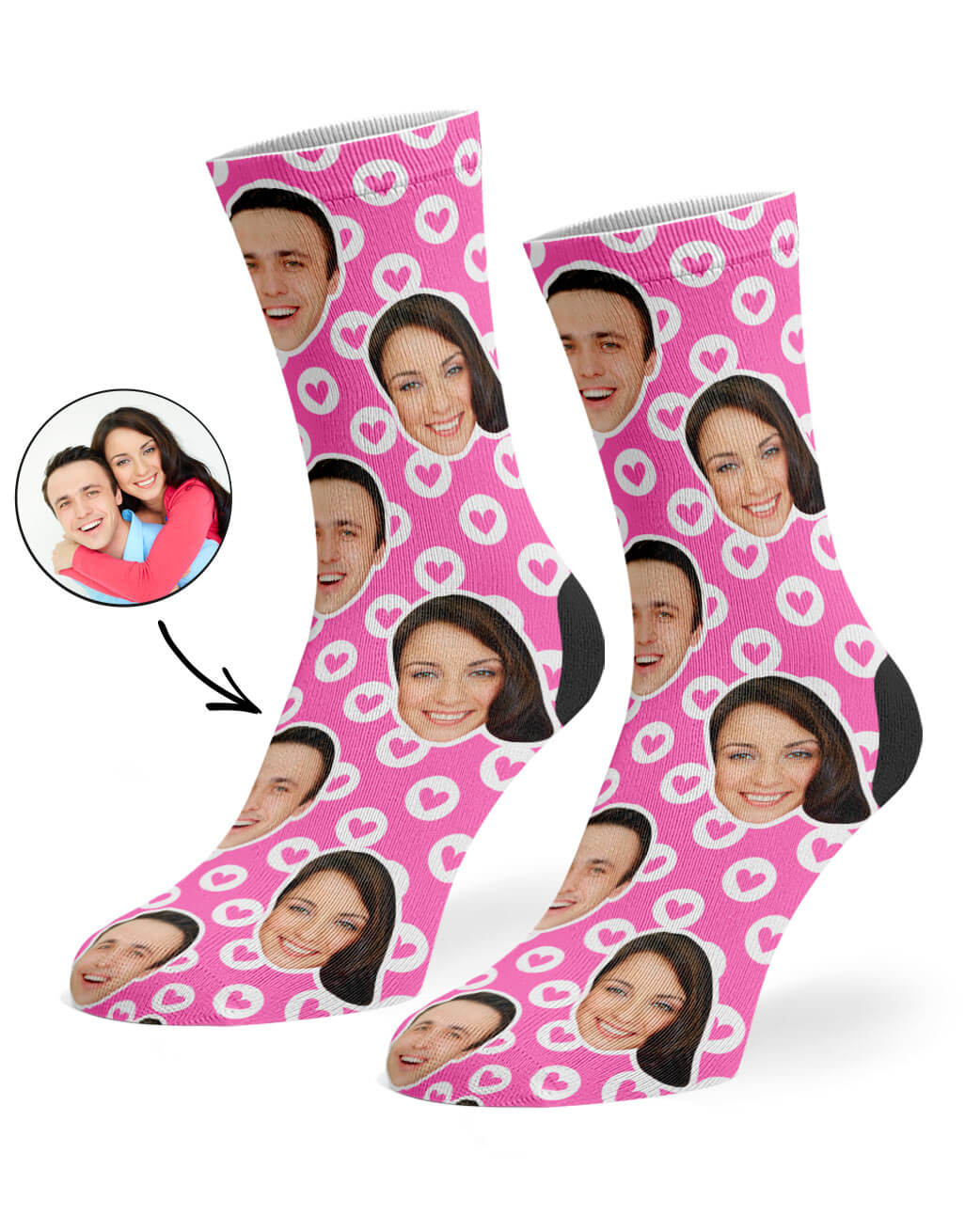 Circle Hearts Custom Socks