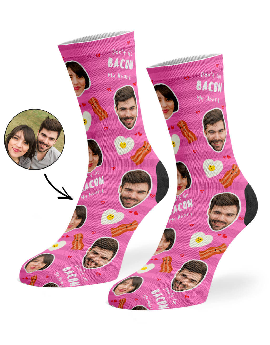 Don't Go Bacon My Heart Custom Socks