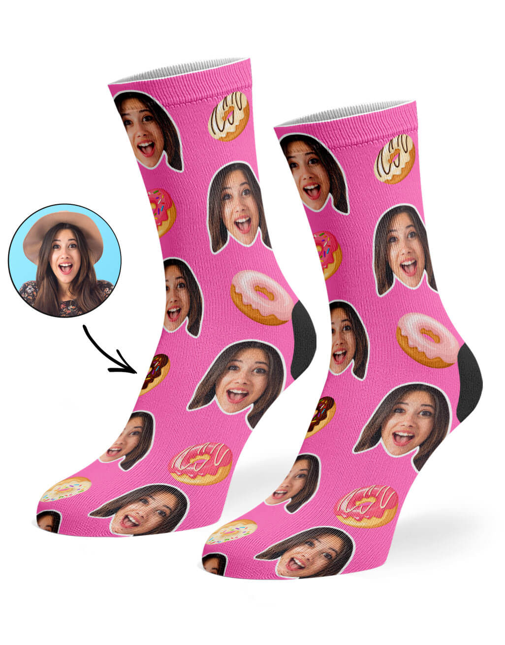 Donut Face Custom Socks