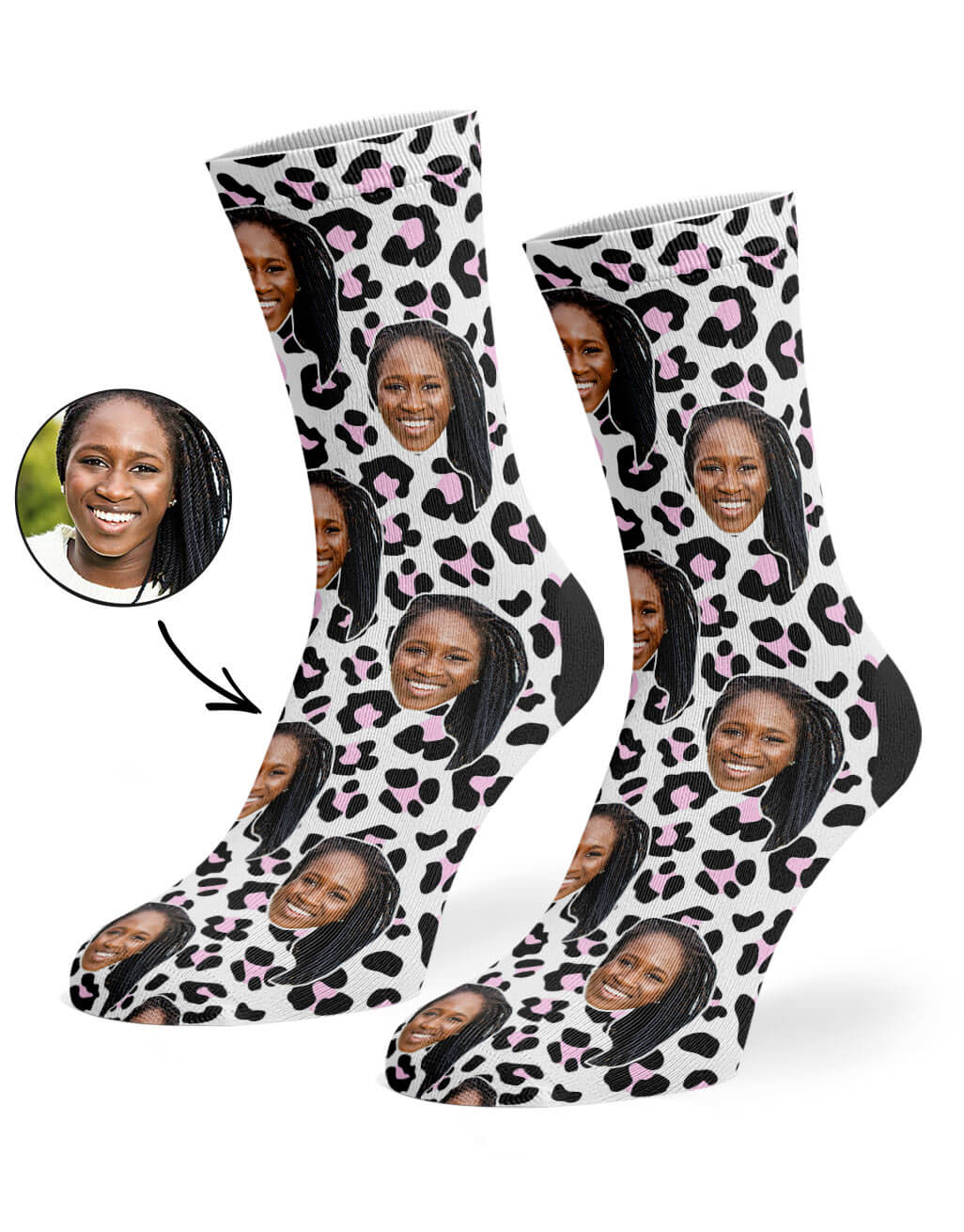 Leopard Print Face Custom Socks