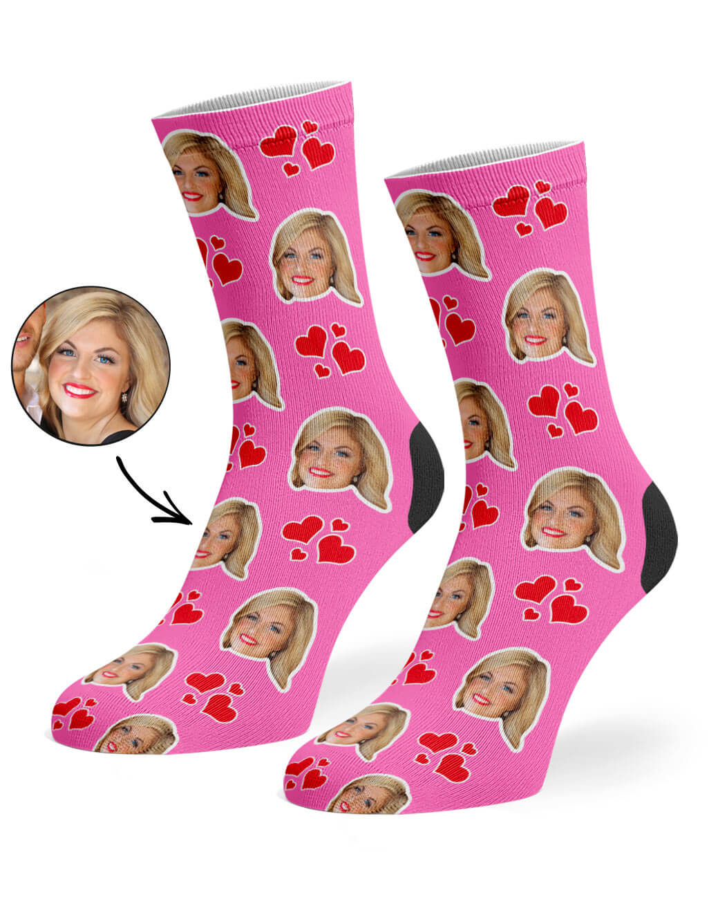 My Valentine Face Custom Socks