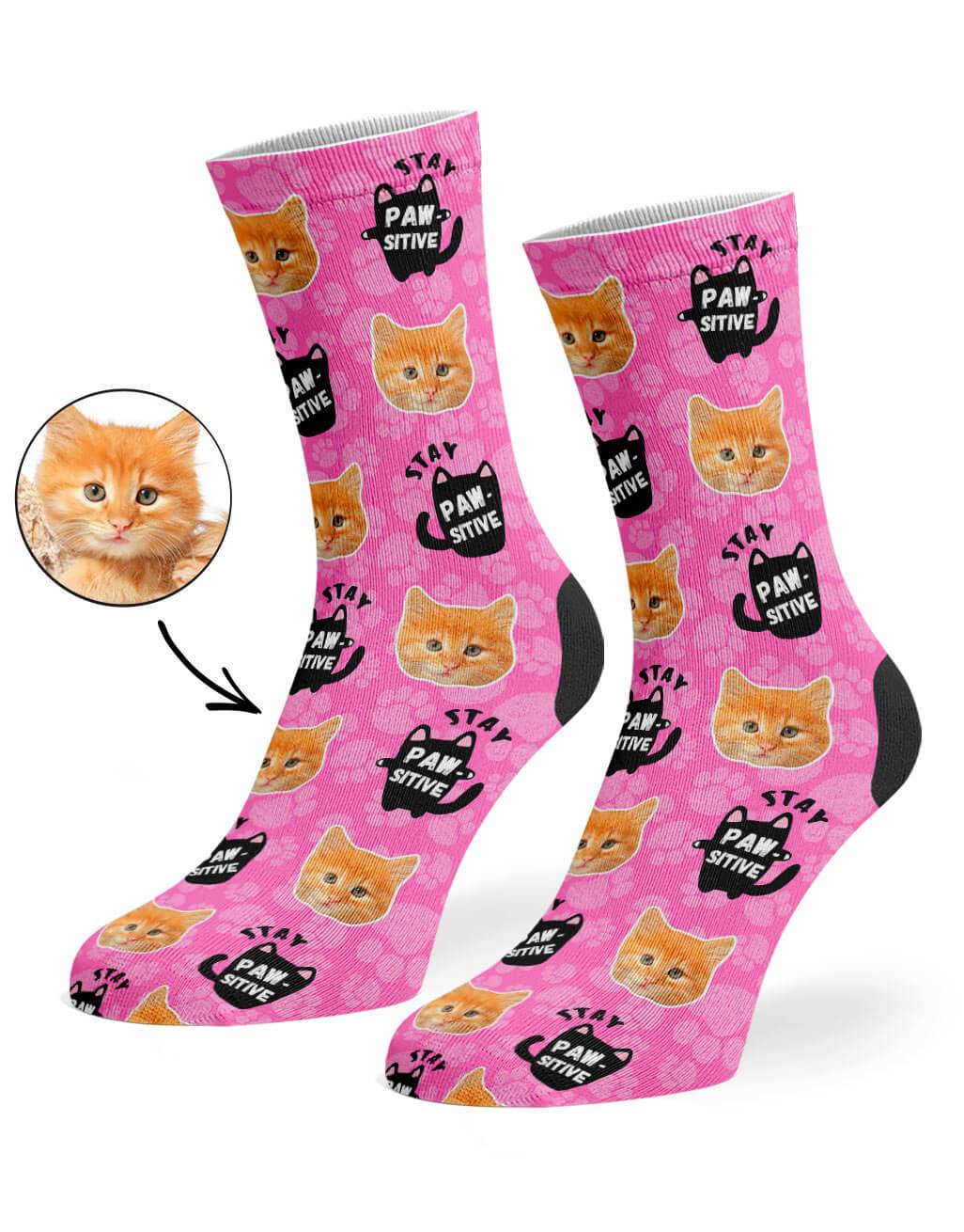 Stay Pawsitive Custom Socks
