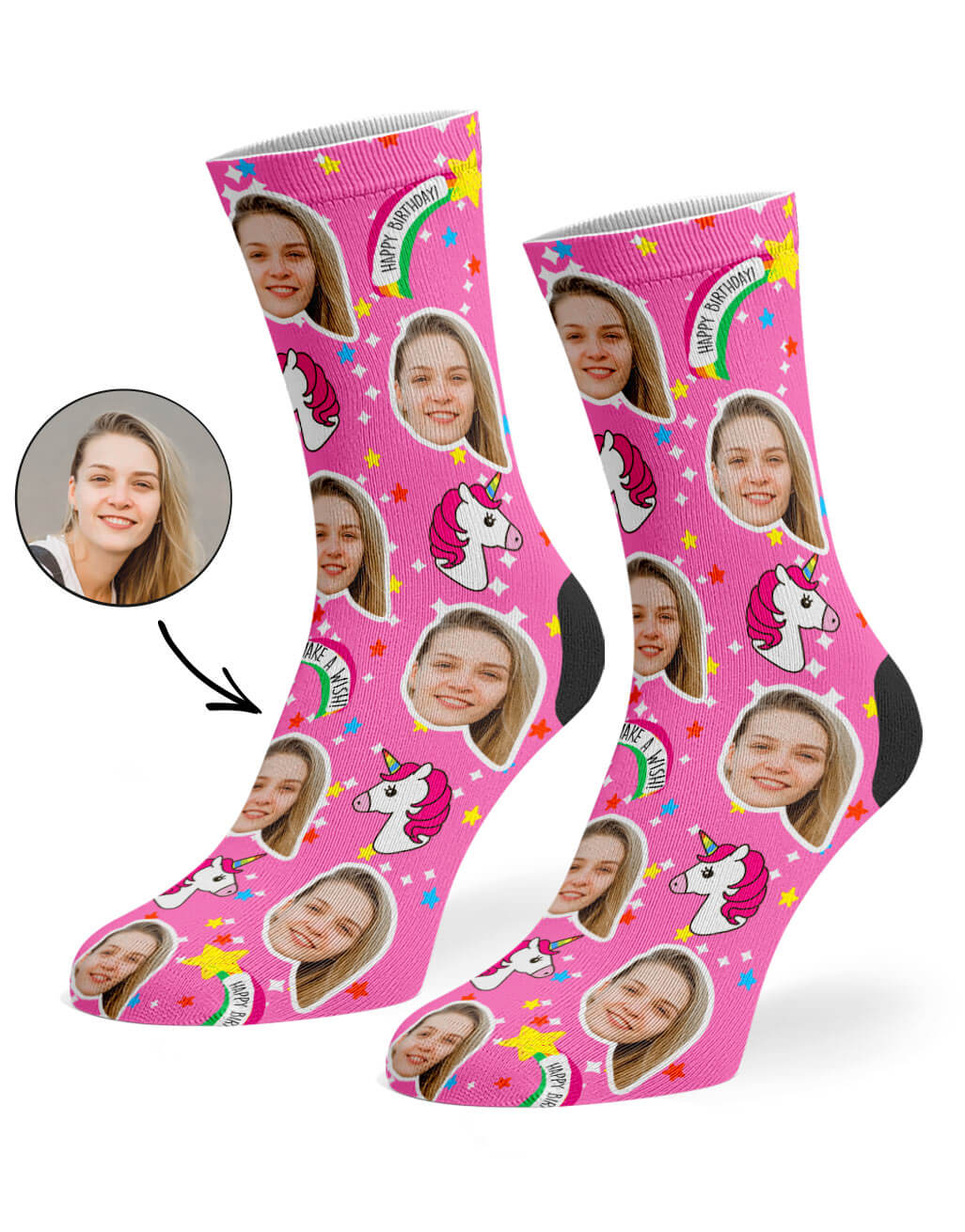 Unicorn Birthday Custom Socks