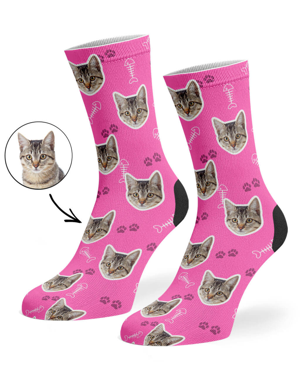 personalized cat socks with your photo