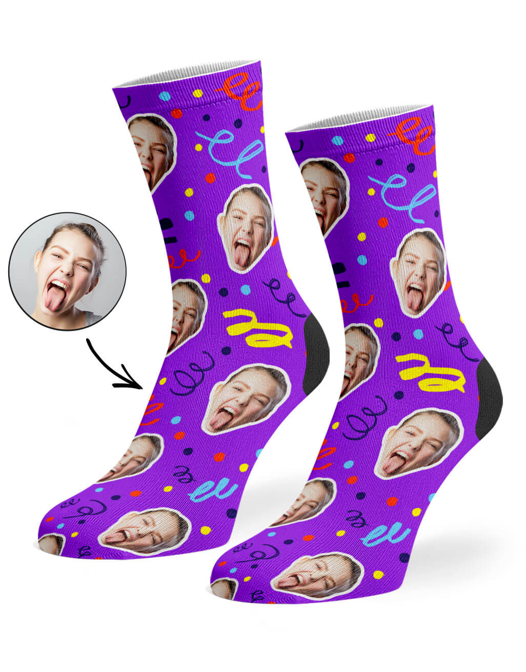Celebration Confetti Custom Socks