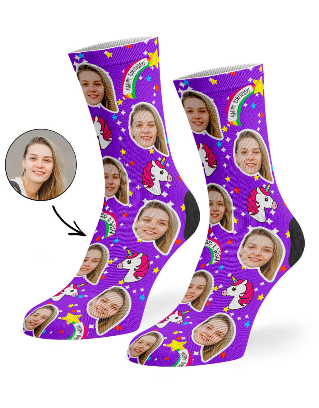 Unicorn Birthday Custom Socks