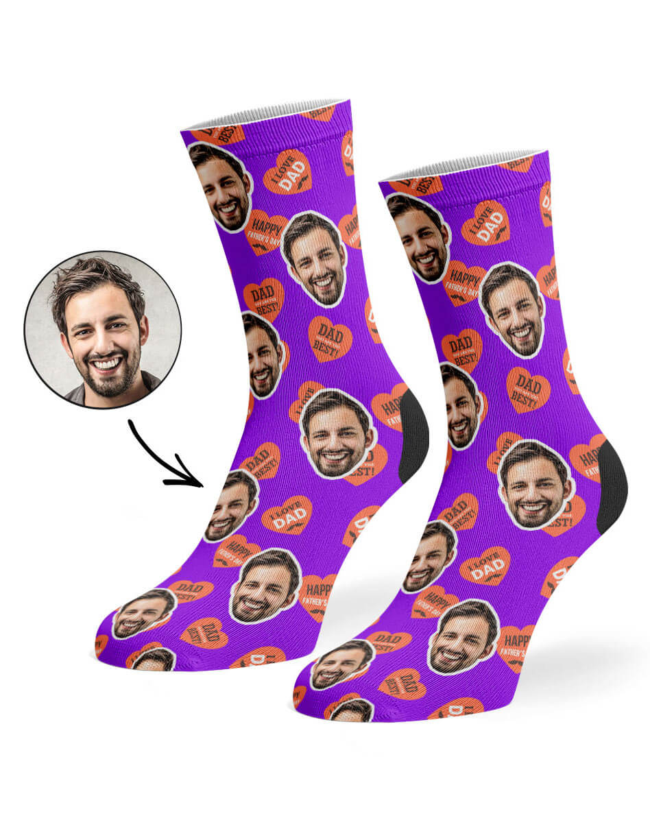 Dad Love Hearts Custom Socks