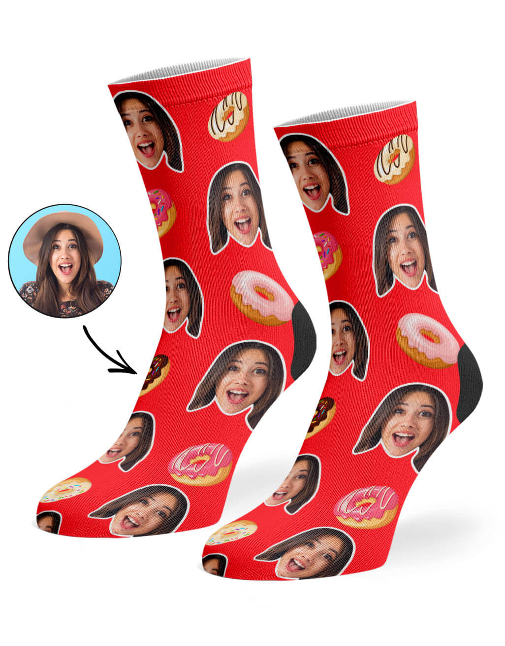 Donut Face Custom Socks