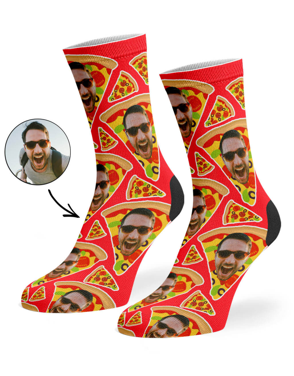 Pizza My Face Custom Socks