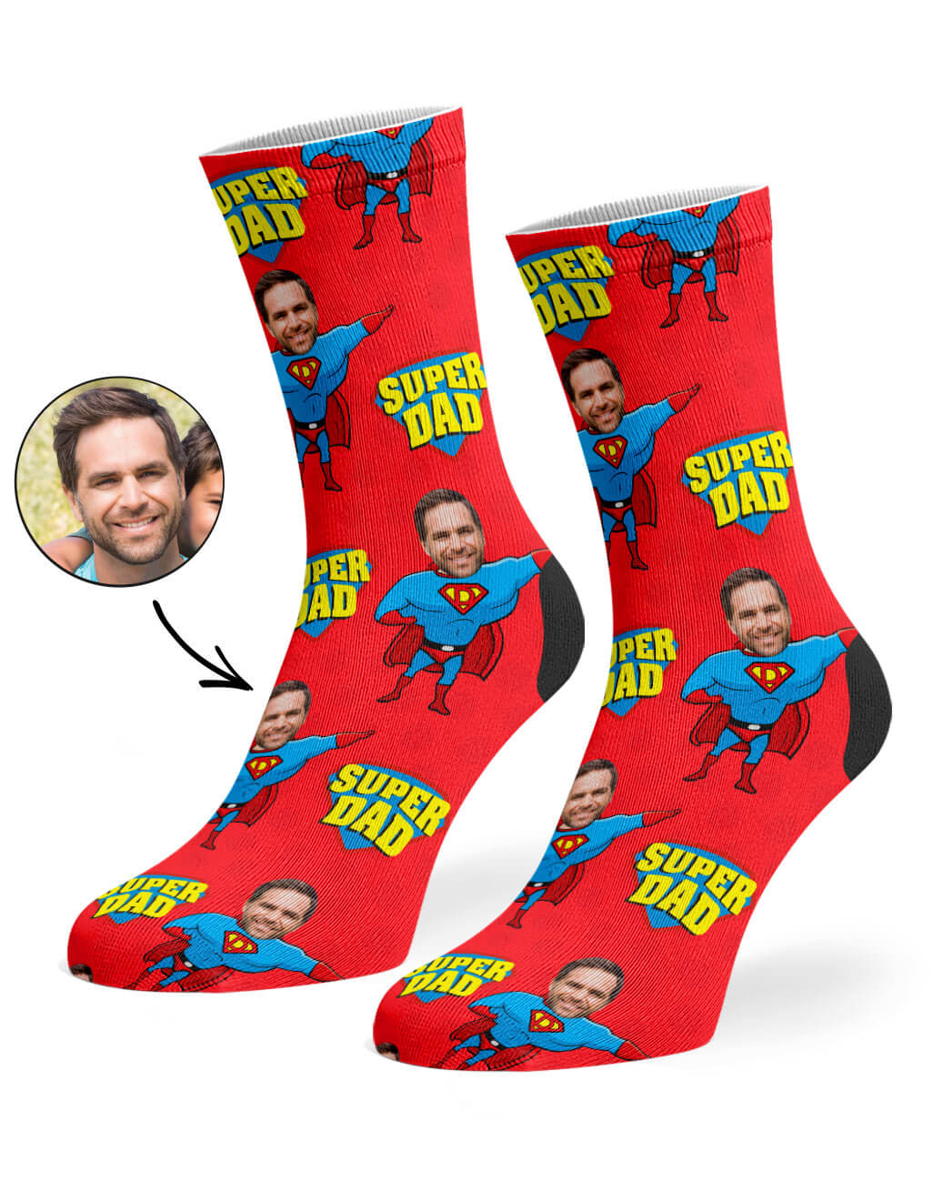 Super Hero Dad Custom Socks