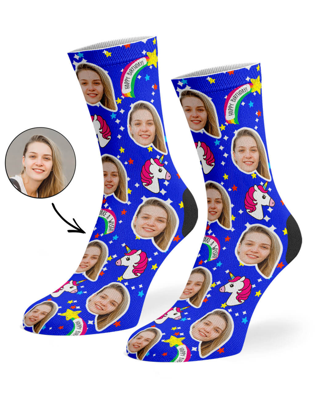 Unicorn Birthday Custom Socks