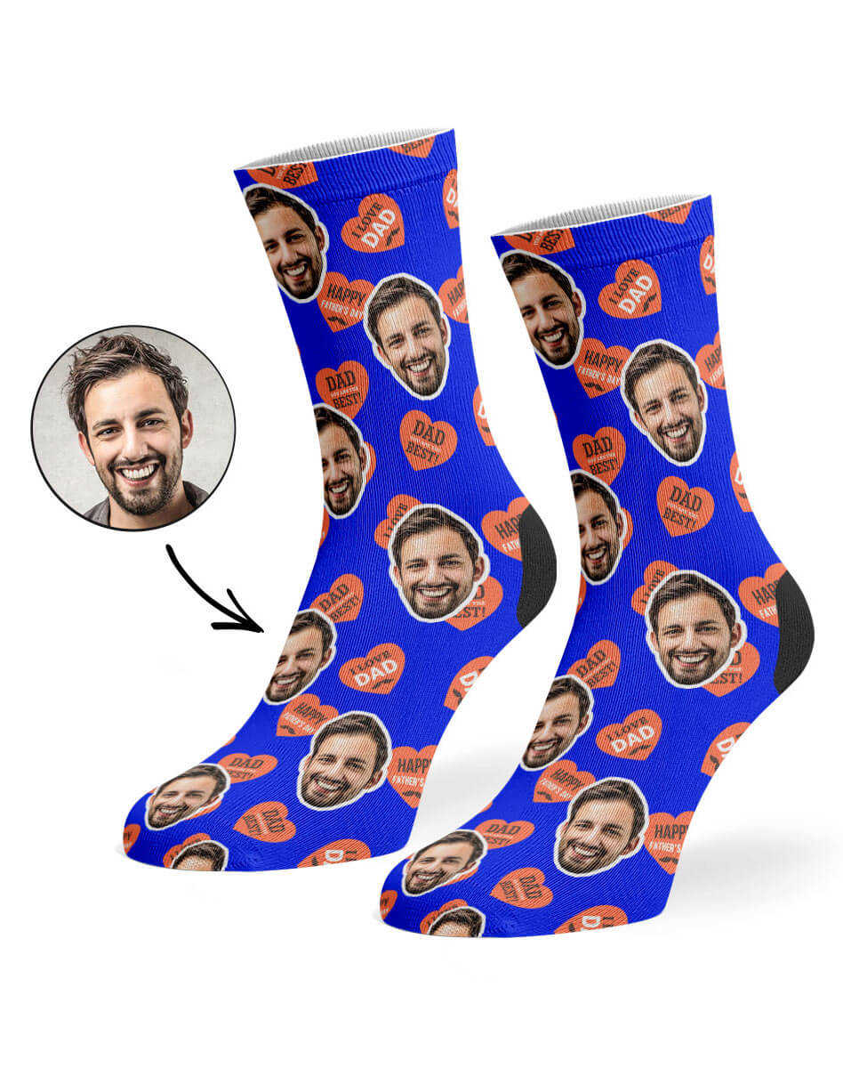 Dad Love Hearts Custom Socks
