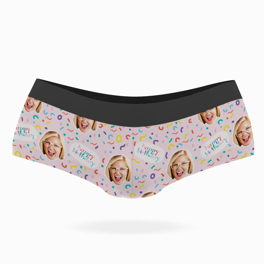 Happy Birthday Face Custom Panties