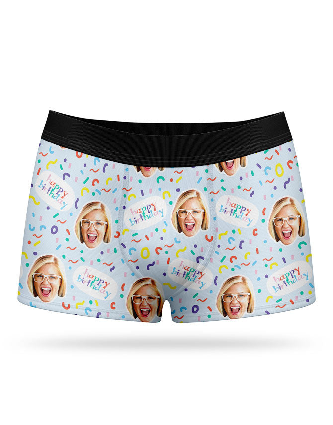 Happy Birthday Face Custom Boxers