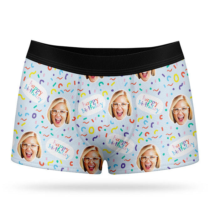 Happy Birthday Face Custom Boxers