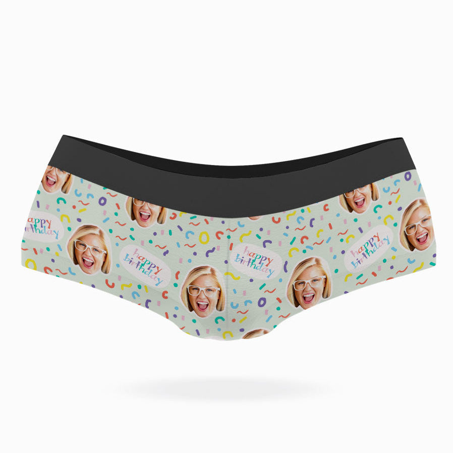 Happy Birthday Face Custom Panties