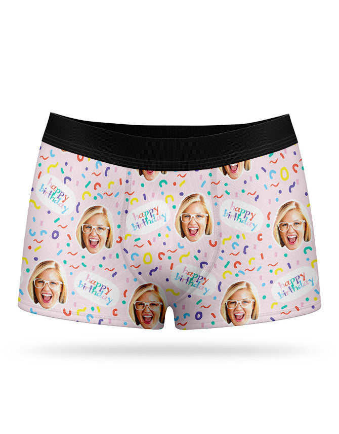 Happy Birthday Face Custom Boxers
