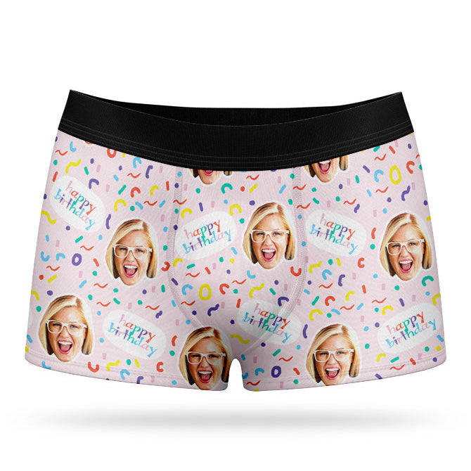 Happy Birthday Face Custom Boxers