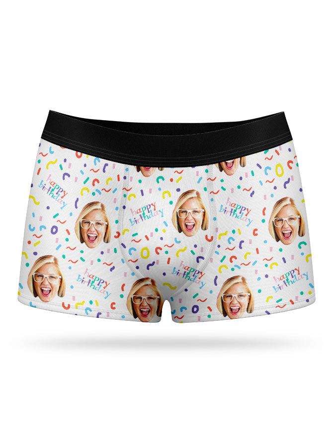 Happy Birthday Face Custom Boxers
