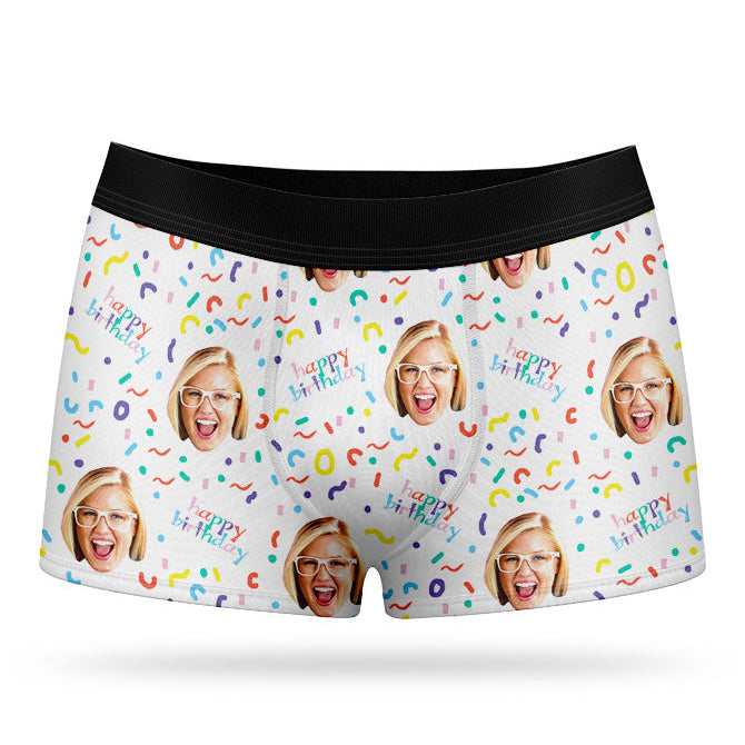 Happy Birthday Face Custom Boxers