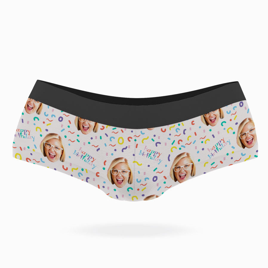 Happy Birthday Face Custom Panties