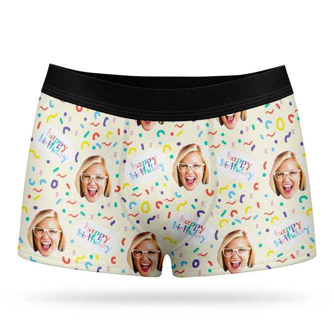 Happy Birthday Face Custom Boxers