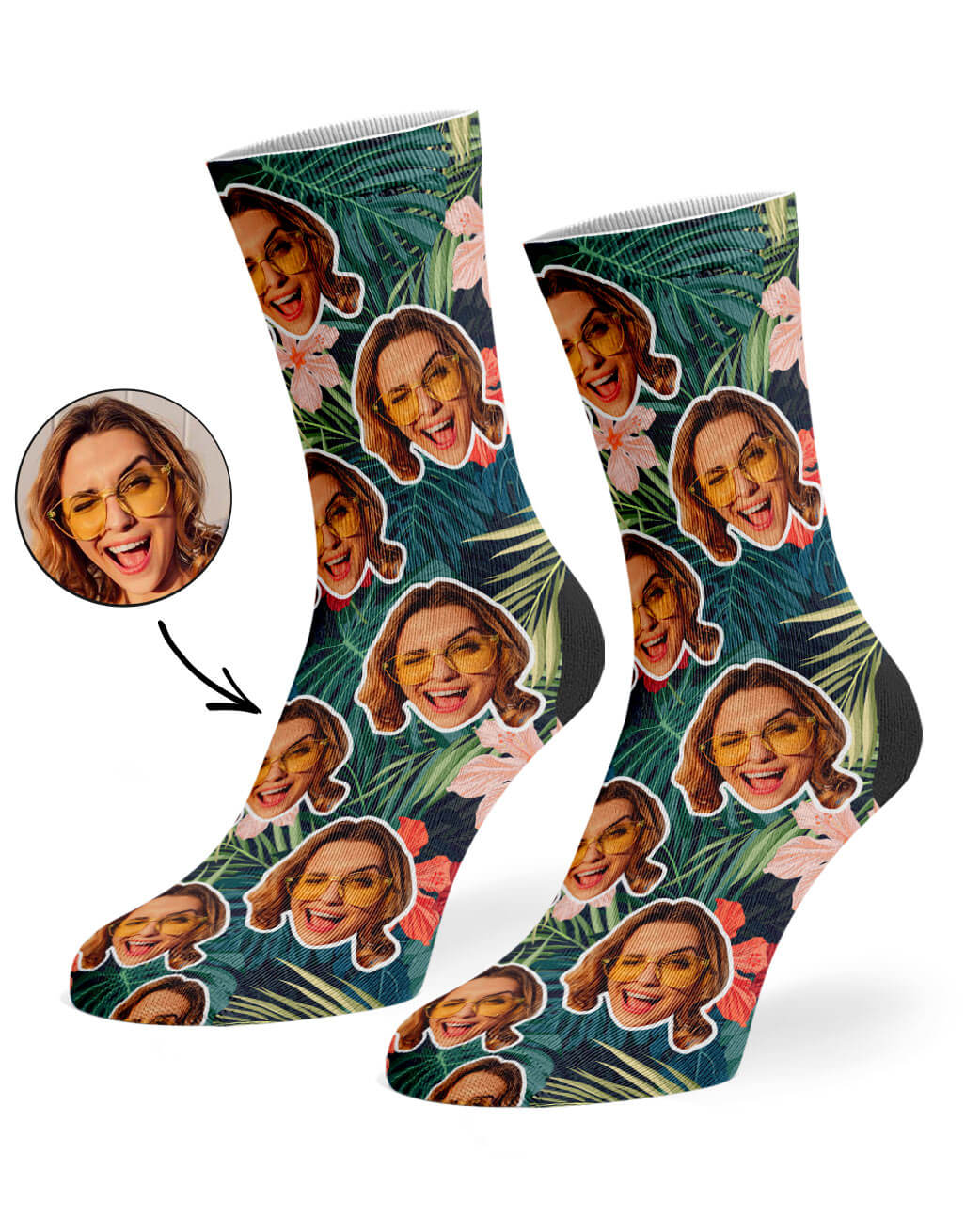Tropical Face Custom Socks