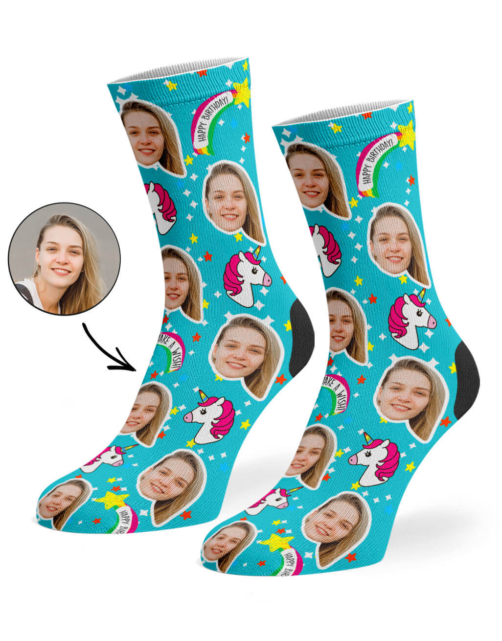 Unicorn Birthday Custom Socks