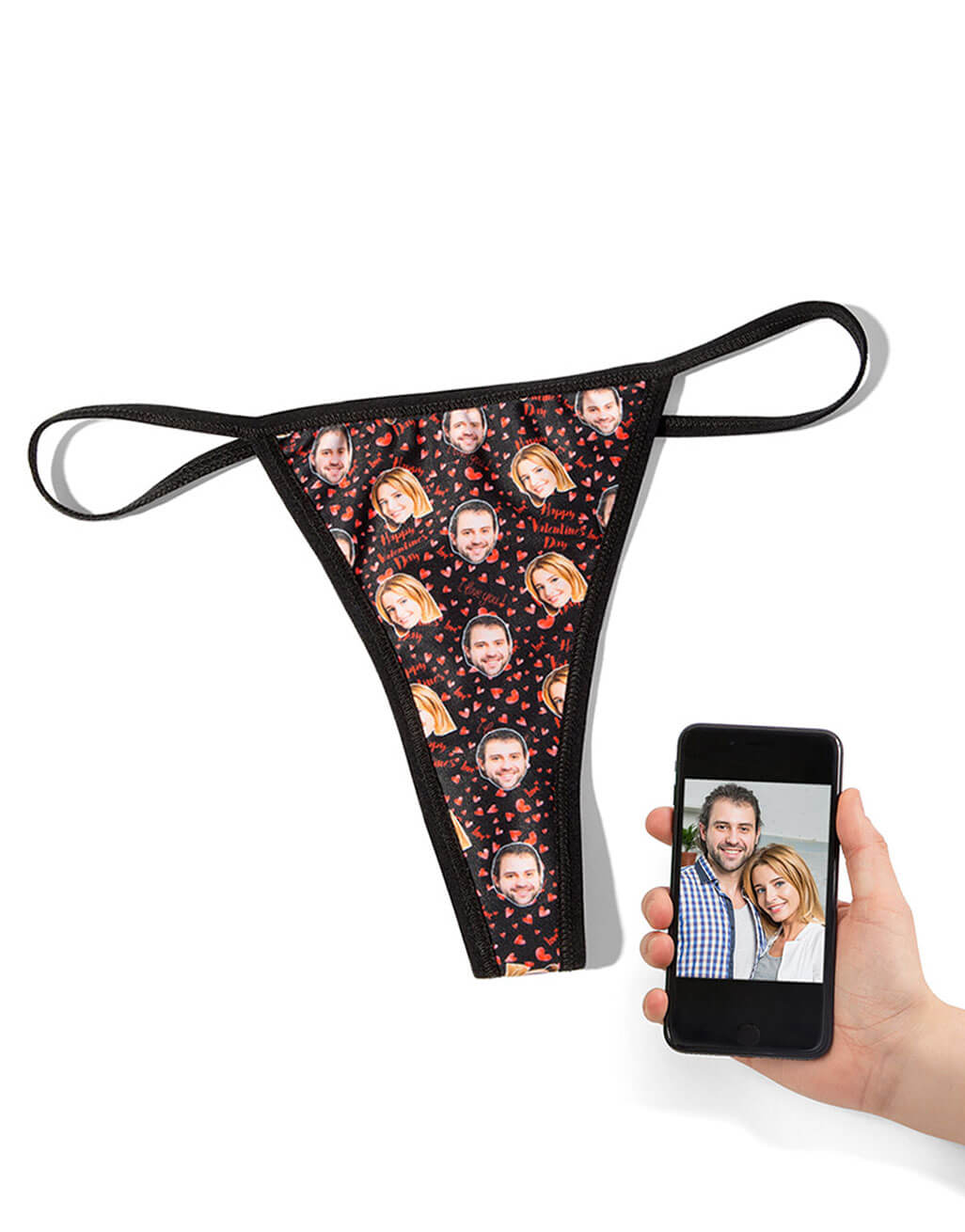 Valentines Face Custom Thong