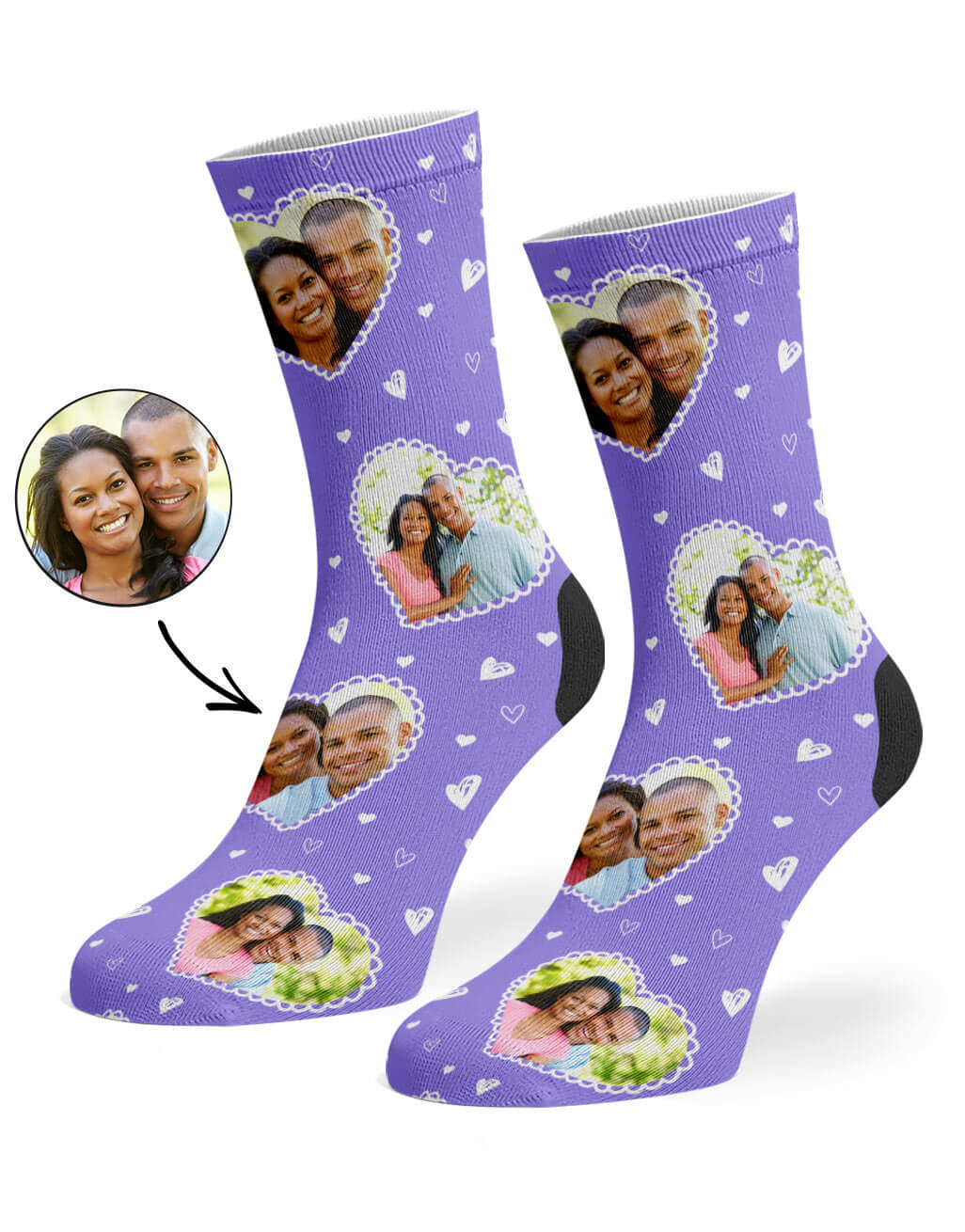 Cute Heart Collage Custom Socks