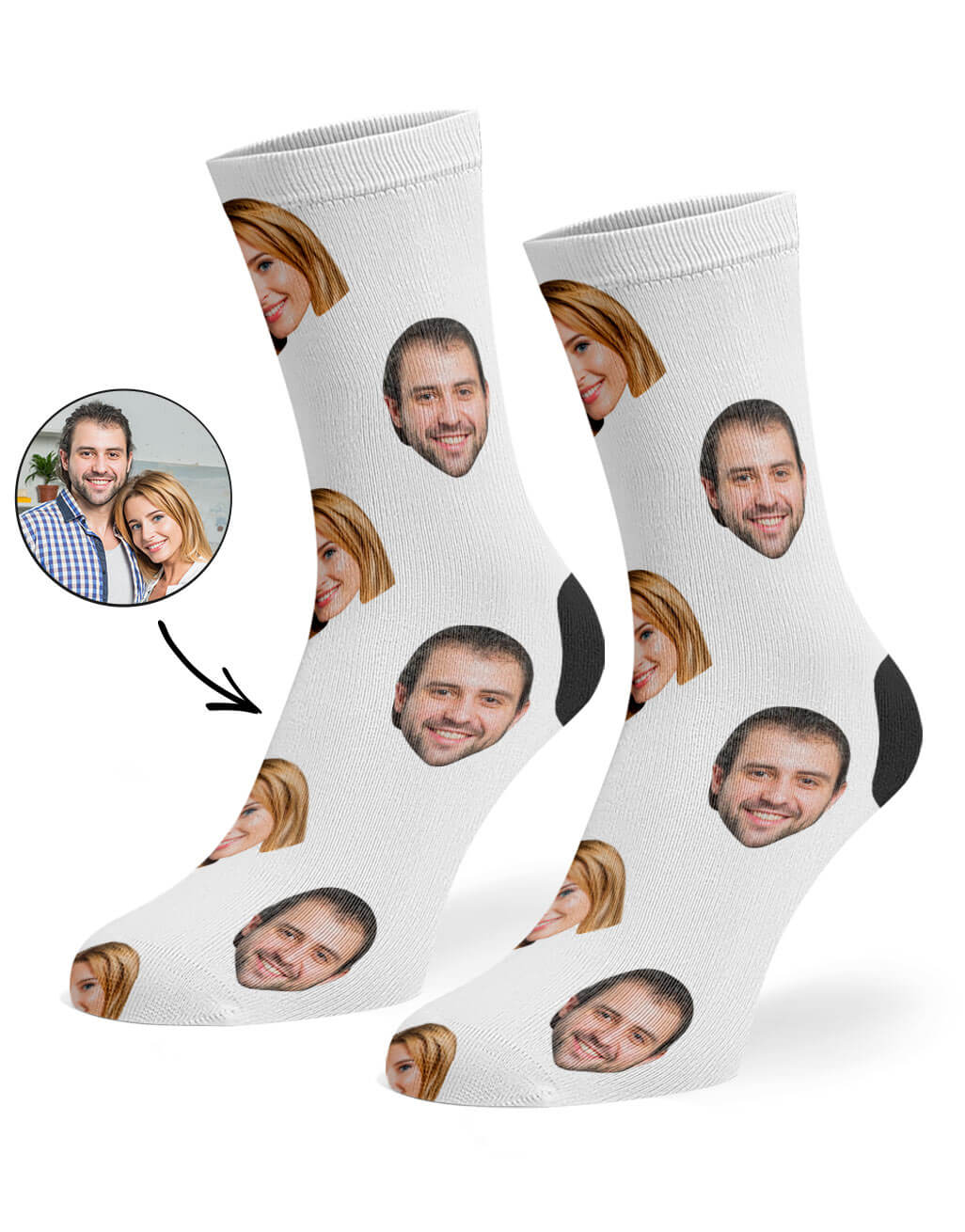 Couple Face Custom Socks