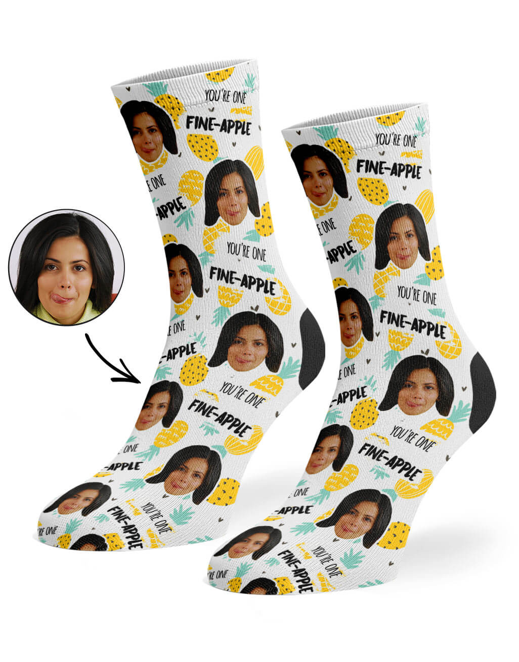 Fine-Apple Face Custom Socks