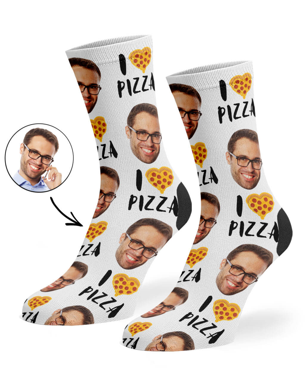 I Love Pizza Custom Socks
