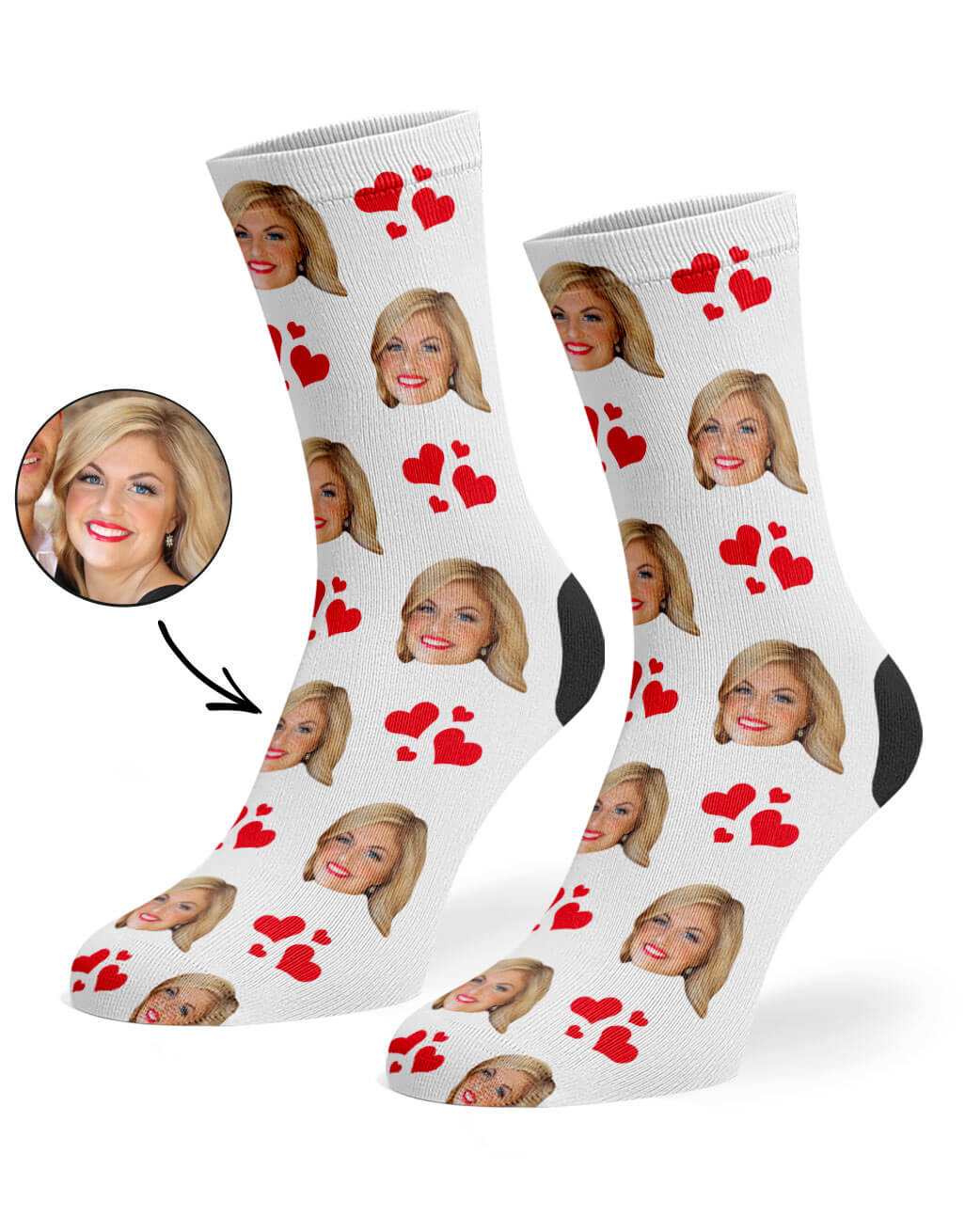 My Valentine Face Custom Socks