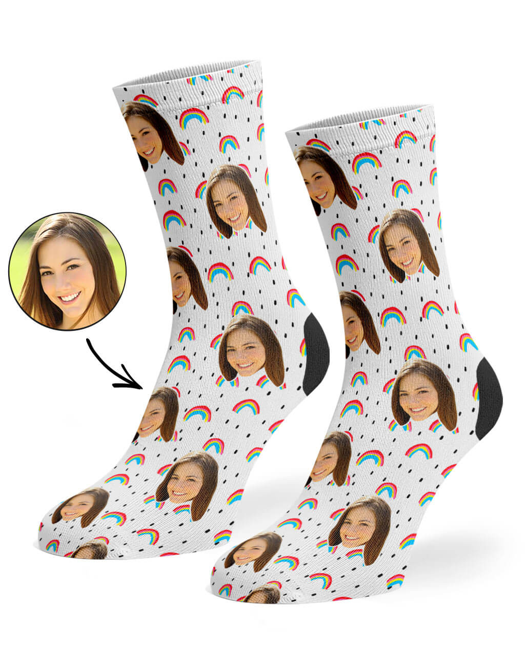 Rainbow Face Custom Socks