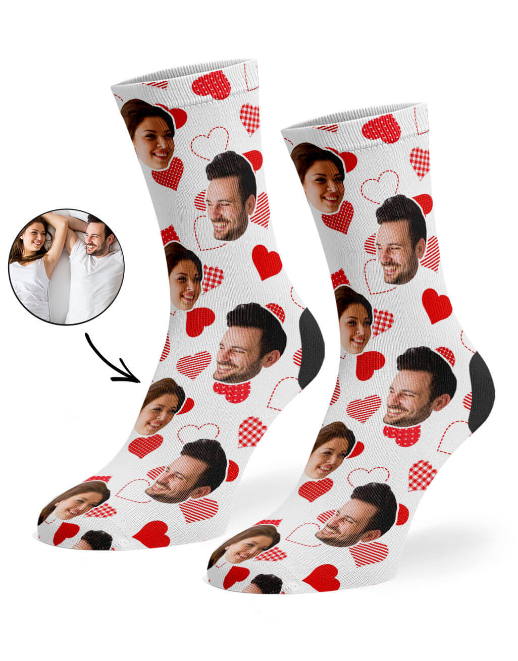 Retro Hearts Custom Socks