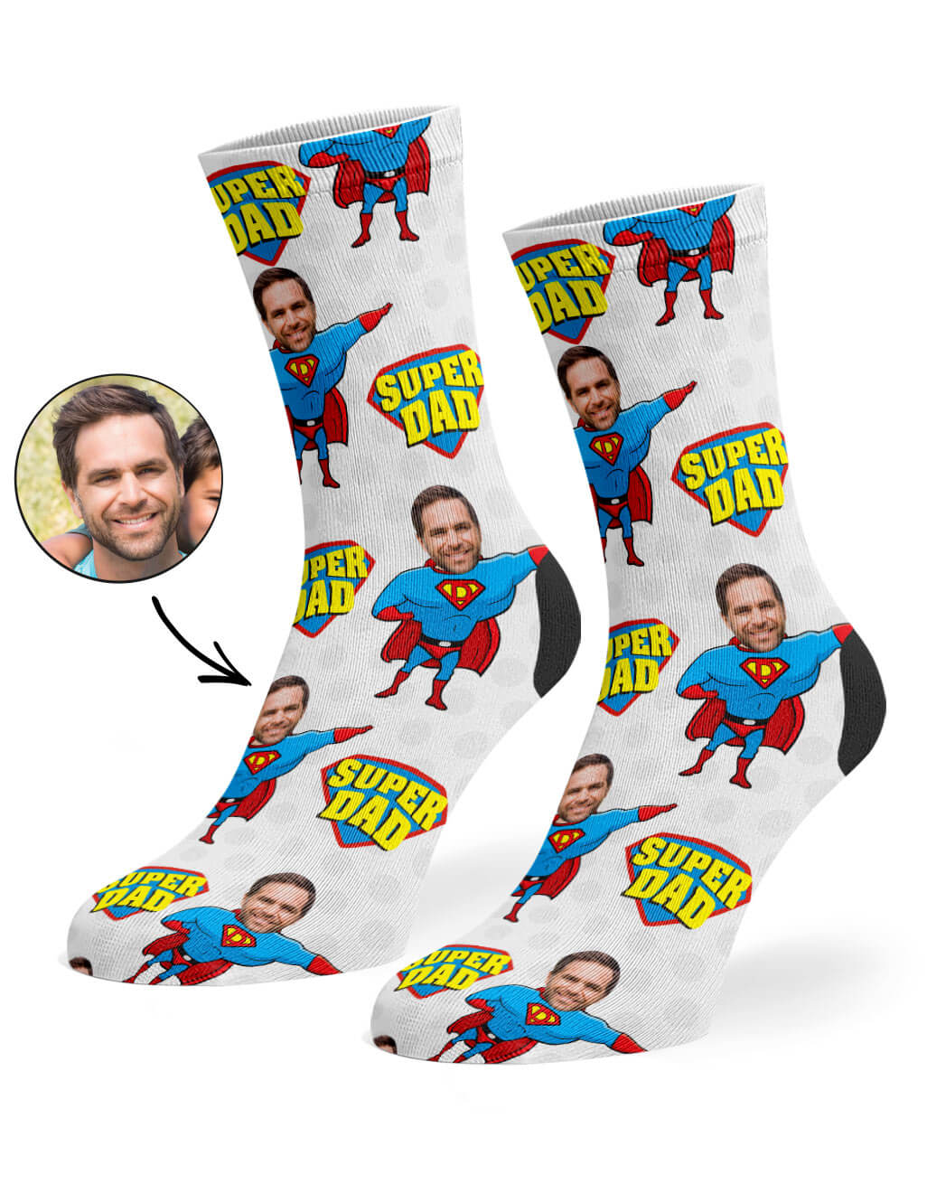Super Hero Dad Custom Socks
