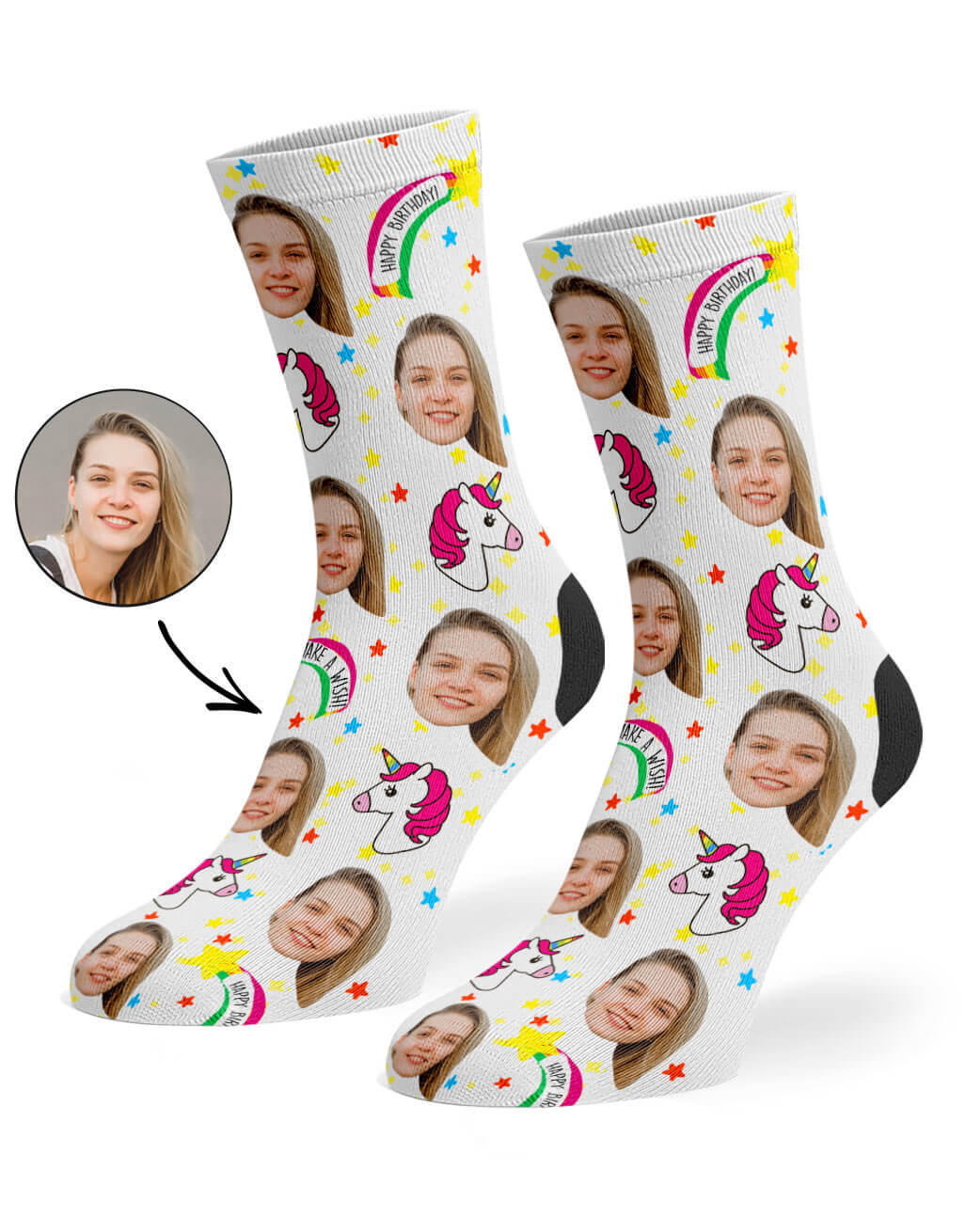 Unicorn Birthday Custom Socks