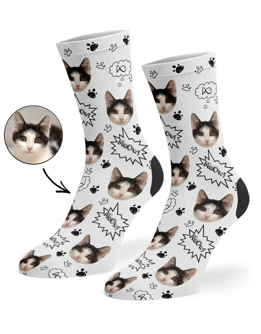 Your Cat Meow Custom Socks