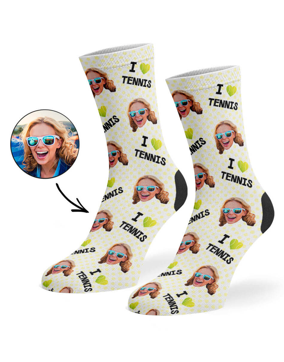 I Love Tennis Custom Socks