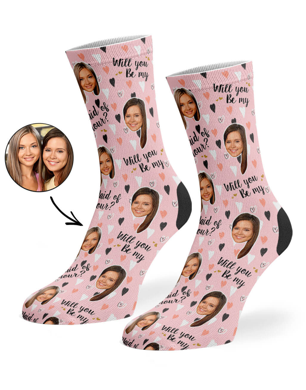 Will You Be My Maid Of Honour? Custom Socks