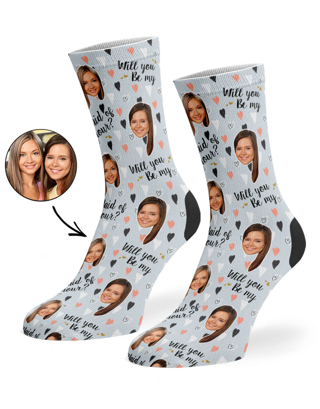 Will You Be My Maid Of Honour? Custom Socks