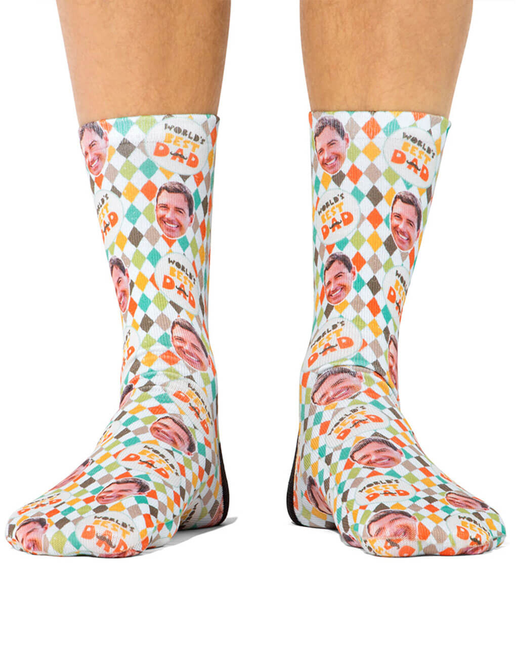 Chequered Best Dad Custom Socks