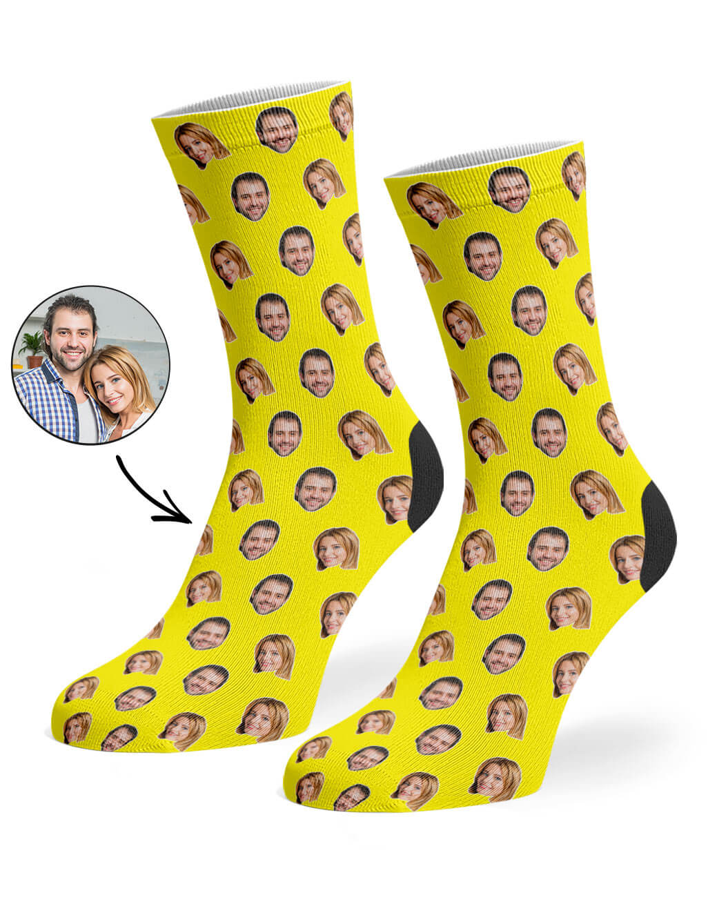 Couples Face Pattern Custom Socks