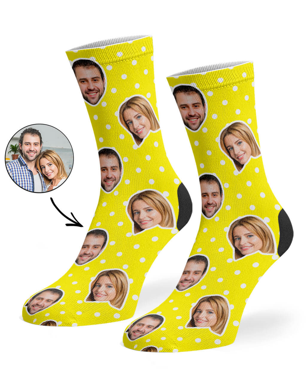 Couples Polka Face Custom Socks