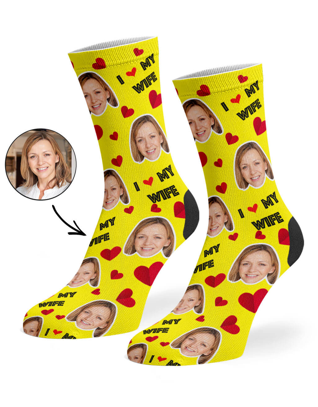 I Love My Wife Custom Socks