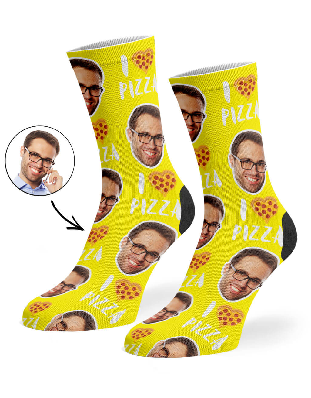 I Love Pizza Custom Socks